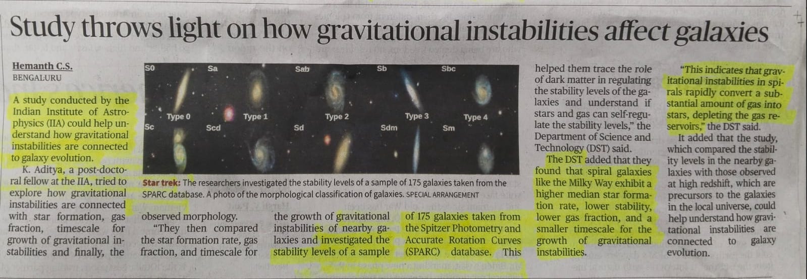 Study throws light on how gravitational instabilities affect galaxies